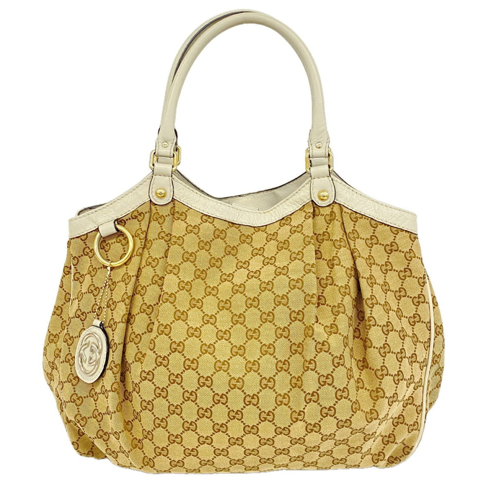 Gucci GG Canvas Sukey Tote Bag 211943 Beige Women's OP015444